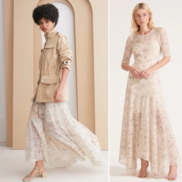 NWT NEW Veronica Beard Balsam Floral Print Broderie Anglaise Chiffon Dress - Picture 3 of 14